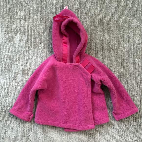 Widgeon Pink Fleece Hooded Jacket Baby Girls Size 12M Fuchsia Hot Pink Comfy - Picture 1 of 7